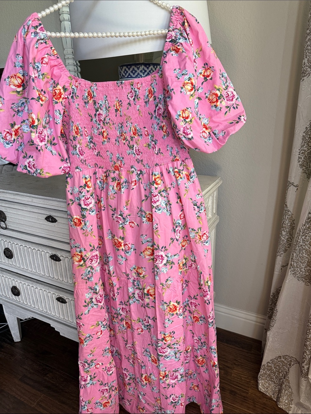 Buddy Love Pink Floral Puff-Sleeve Maxi Dress - Picture 8 of 9